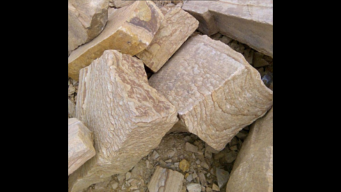 Kamenclub.ru: Песчаник пластушка желтый с рисунком (4-6 см)  купить в Электростали плитняк пластушка желтый с рисунком песчаник 9 000 руб/м3   фото КАМЕНЬ КЛУБ