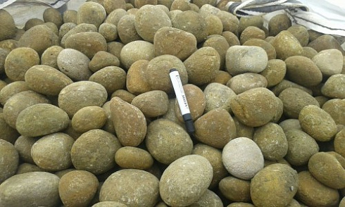 Kamenclub.ru: Песчаник ядра, фр. 100-300 мм  купить в Электростали песчаник бежевый серый рыжий речная галька 5 000 руб/т   фото КАМЕНЬ КЛУБ