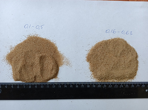 Кварцевый песок для площадок фр. 0,16-0,63 мм.  купить в Электростали фото Камень Клуб