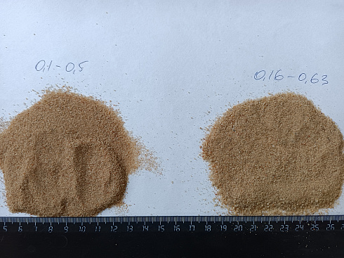 Кварцевый песок для площадок фр. 0,16-0,63 мм.  купить в Электростали фото Камень Клуб