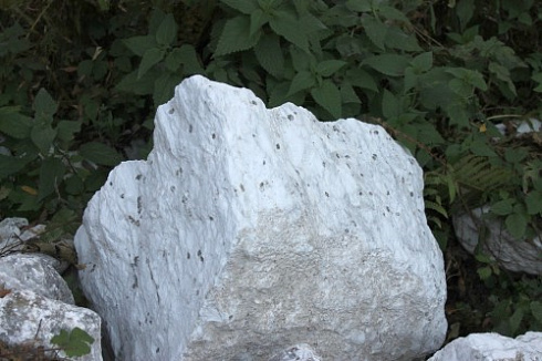 Kamenclub.ru: Мраморизированный известняк фр. 100-500 мм.  купить в Электростали известняк серый белый темно-серый сероватый валун природного образования окатанный 10500 руб/т   фото КАМЕНЬ КЛУБ