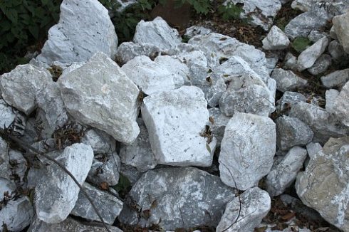 Kamenclub.ru: Мраморизированный известняк фр. 100-500 мм.  купить в Электростали известняк серый белый темно-серый сероватый валун природного образования окатанный 10500 руб/т   фото КАМЕНЬ КЛУБ